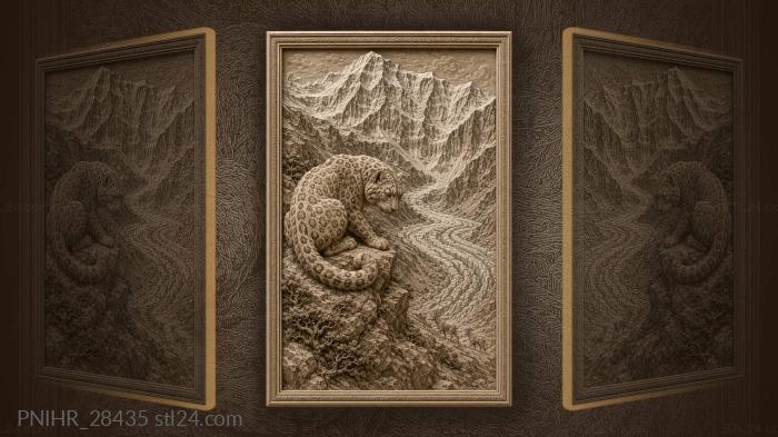 Annapurna snow leopard glacial valley view 3d STL model