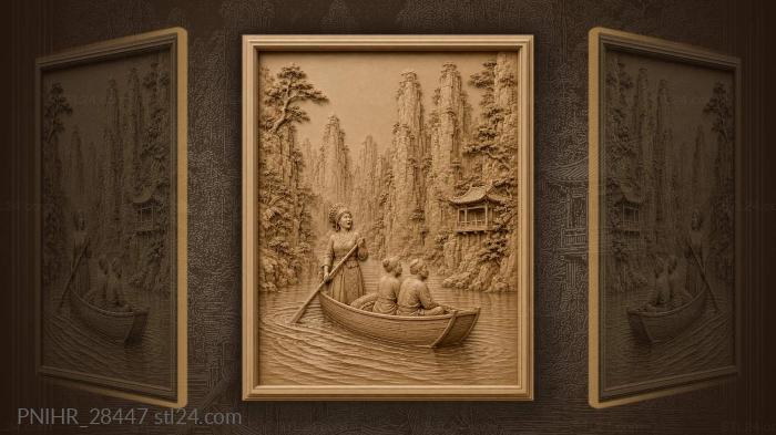 Boatwoman rows between baofeng pillars 3d STL model
