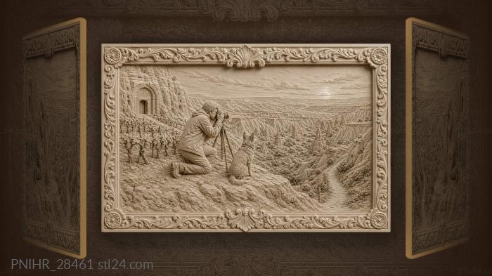 Photographer captures dusk beside his dog 3d STL model