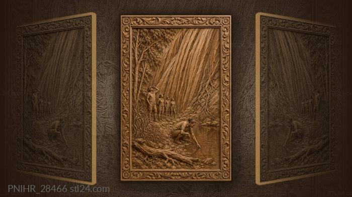 Woman guide touches mutitjulu water 3d STL model