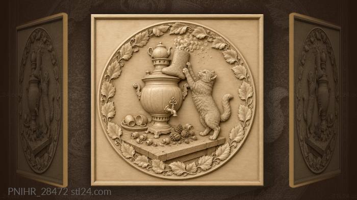 Samovar cat and winter whimsy 3d STL model