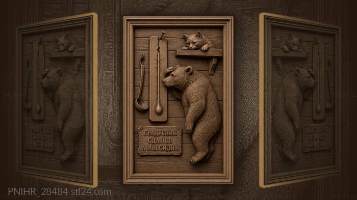 Bear reads broken wall thermometer 3d STL model
