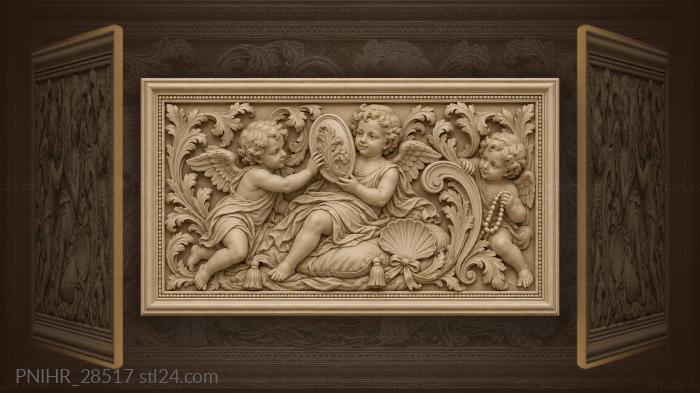 Putto shows a mirror to friends 3d STL model