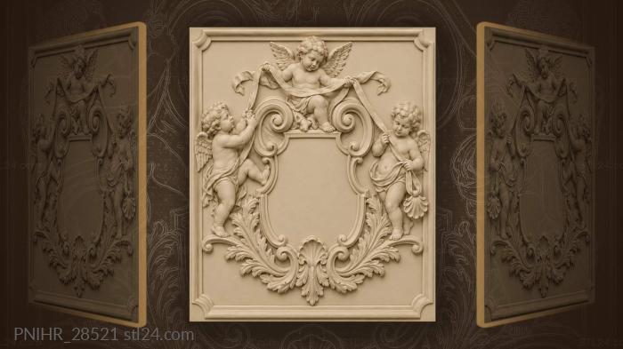 Playful putti with ribbon and shell 3d STL model