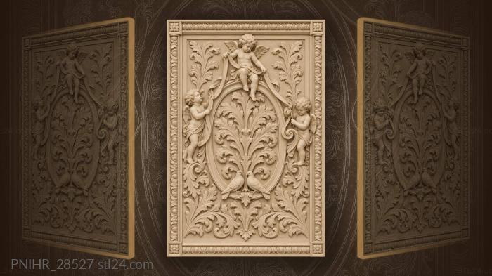 Acanthus, putti and doves embrace 3d STL model