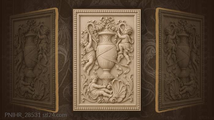 Playful putti with urn and shell 3d STL model