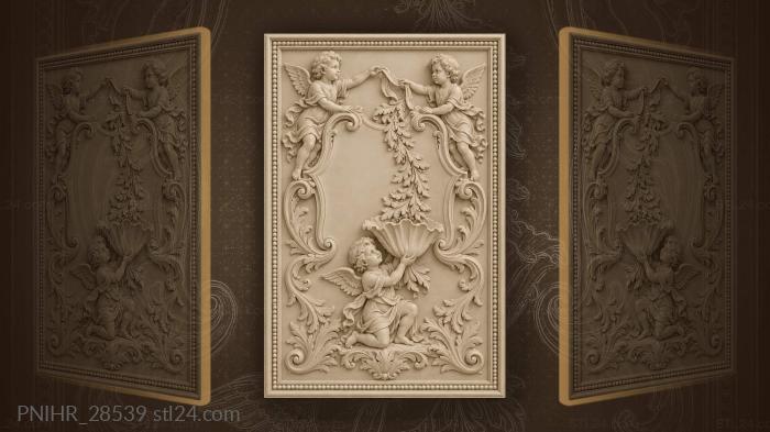 Ribbon passed across a broken cartouche top 3d STL model