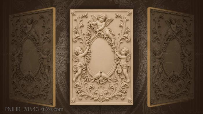 Playful putti with floral garland 3d STL model