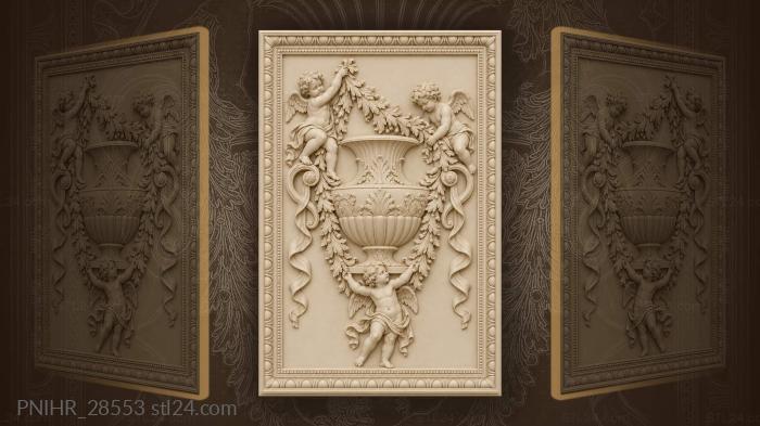 Rimside putti loop foliage with ribbons 3d STL model