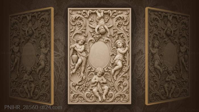 Playful putti with grapes and ribbons 3d STL model