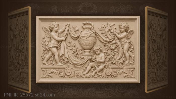 Putti wrap cloth around vase 3d STL model
