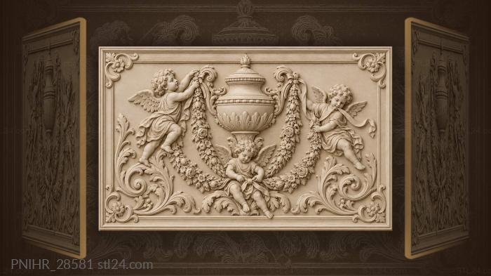 Boys climbing the garlands of a vase 3d STL model