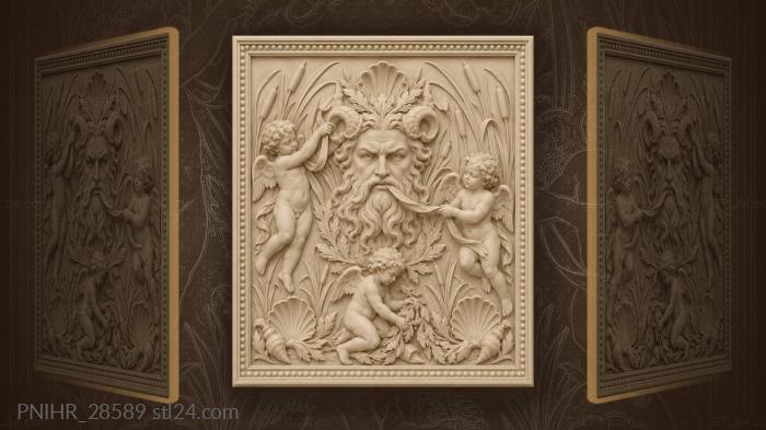 Cherub teases the river god with streamers 3d STL model