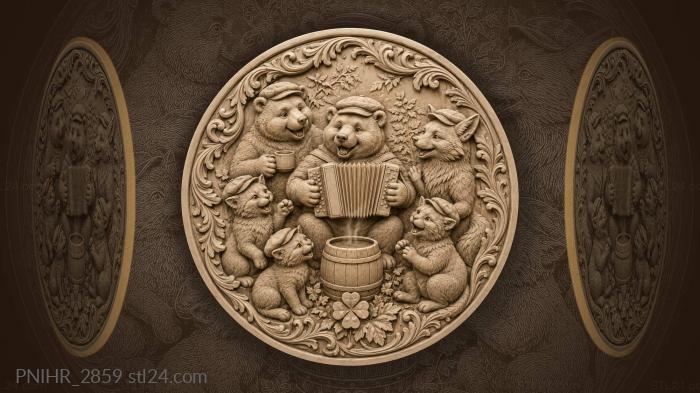Animal musicians joyful forest feast 3d STL model