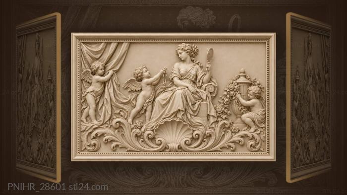 Putto offers pearls to the mirror lady 3d STL model