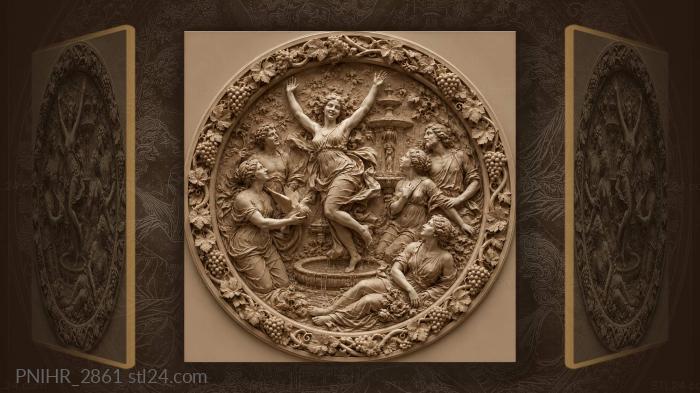 Dove held by the fountain crowd 3d STL model