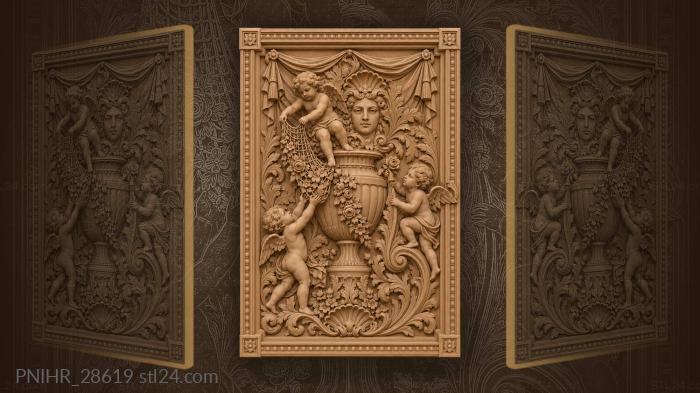 Net of blossoms lowered from a tall urn 3d STL model