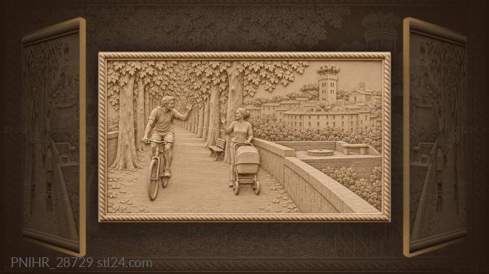 Rider pedals toward the rooftop garden 3d STL model