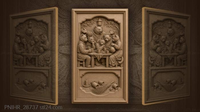 Bears and cats while away night 3d STL model