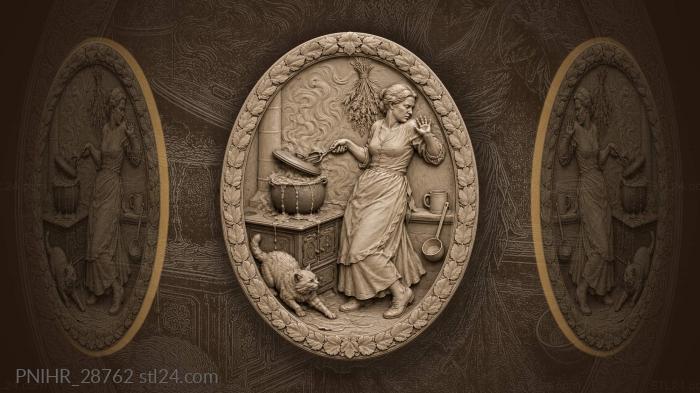 Woman saves stove from boiling water 3d STL model