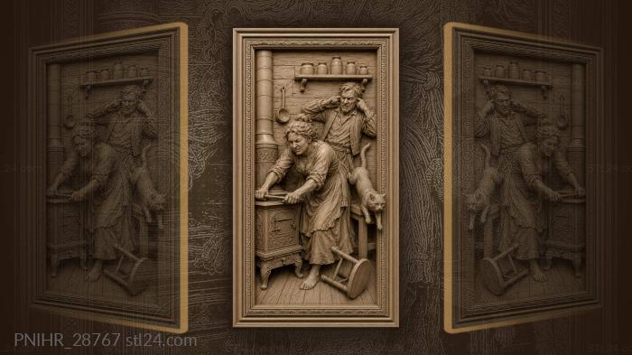 Woman cleaning stove flue chaos 3d STL model