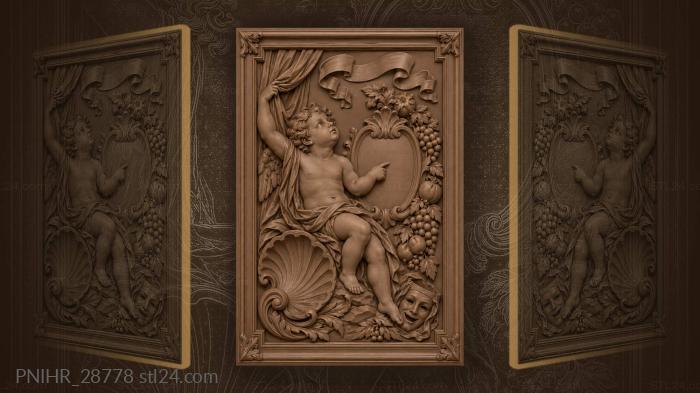 Cupid drawing back a theatre curtain 3d STL model