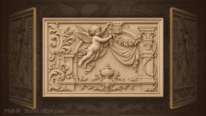 Triumphal arch with winged putto 3d STL model