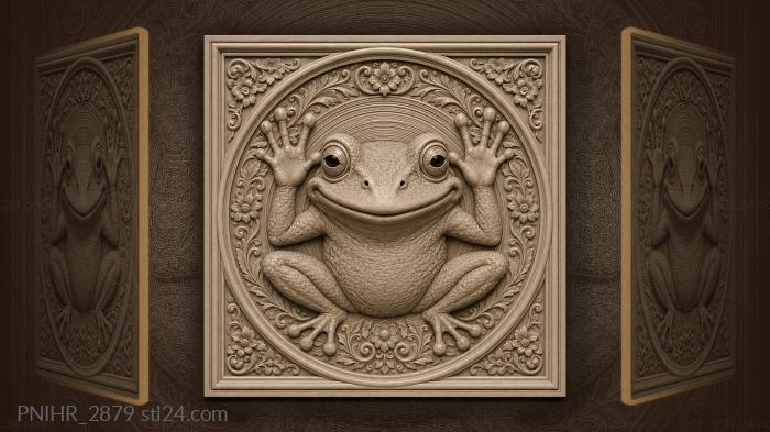Happy frog with sunburst pattern 3d STL model