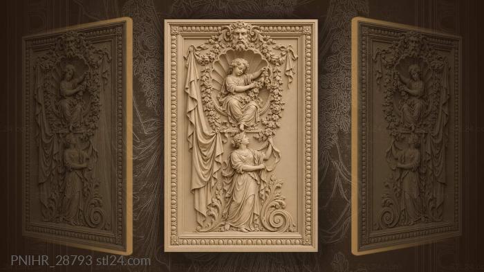 Angel with flowers and masqueron 3d STL model