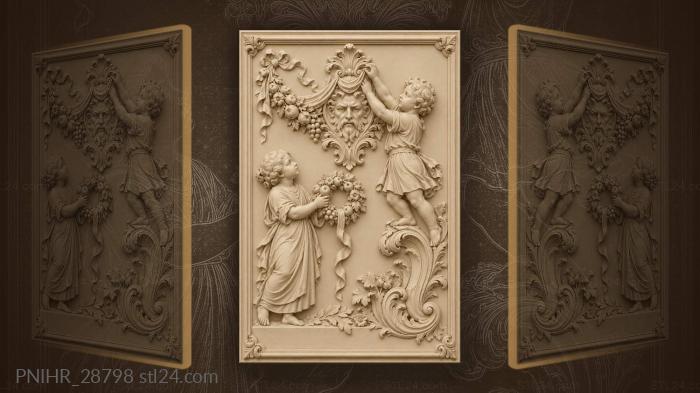 Cherub adjusts garland above the mask 3d STL model