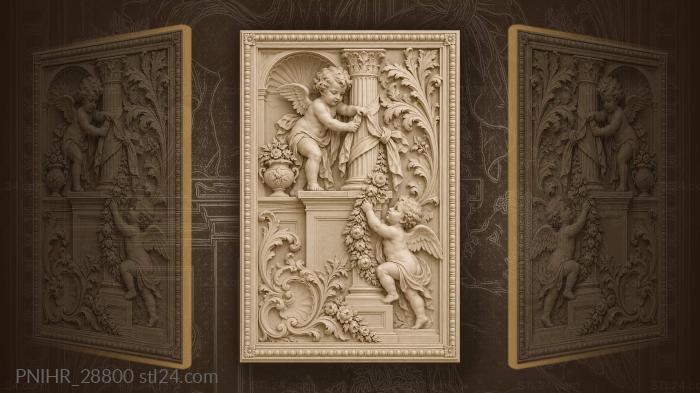 Cherub wraps ribbon around the column 3d STL model