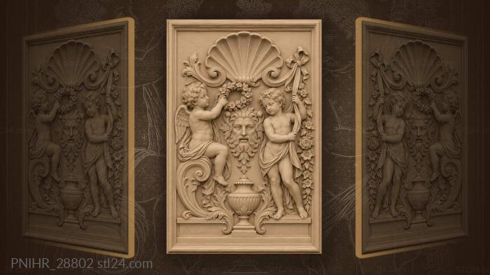 Cherub offers a wreath to mask 3d STL model