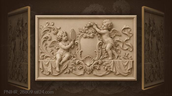 Companions dress the cartouche with a wreath 3d STL model