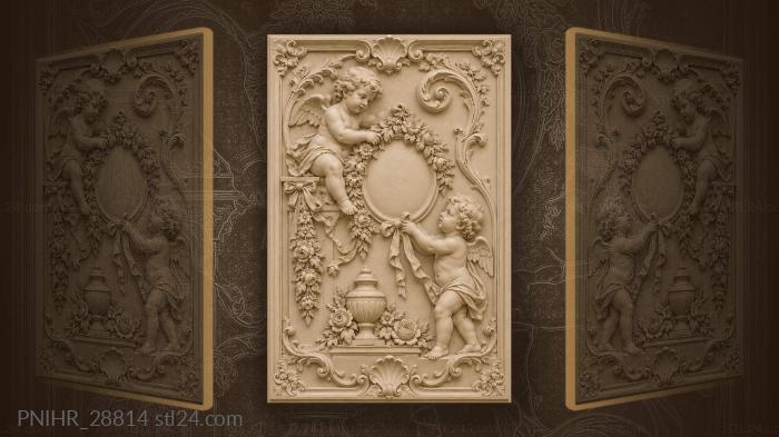 Angel with flowers and ribbon 3d STL model