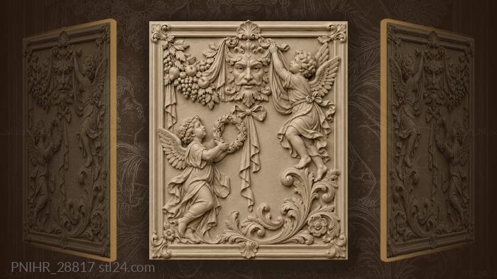 Putti adjust garland above the mask 3d STL model