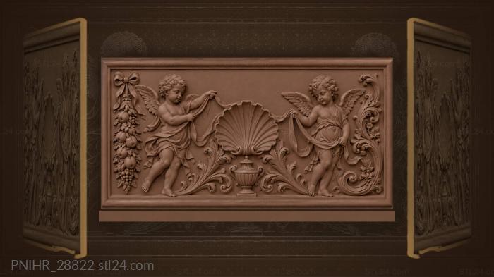 Putti pull ribbon around shell 3d STL model