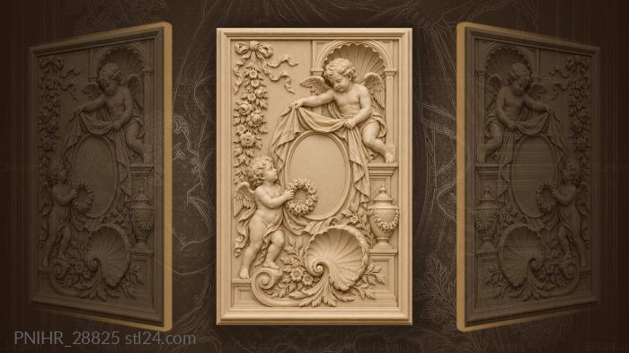 Putti dress oval with wreath and drape 3d STL model