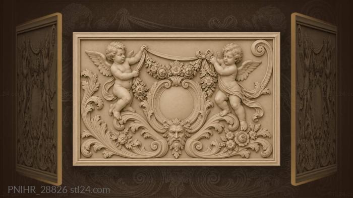 Garland bearers tighten a ribbon above the mask 3d STL model