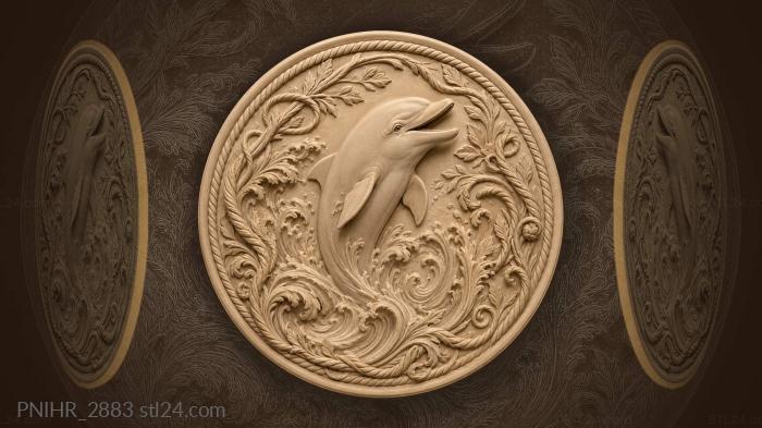 Playful dolphin among rope branches 3d STL model