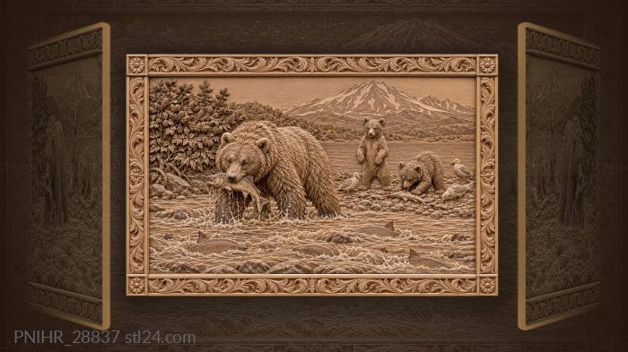 Cubs waiting on gravel bar 3d STL model
