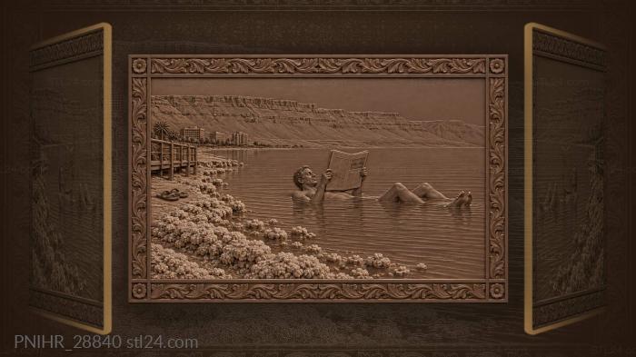 Dead sea float with newspaper 3d STL model