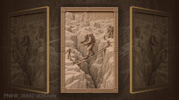 Second man waits among tilted seracs 3d STL model