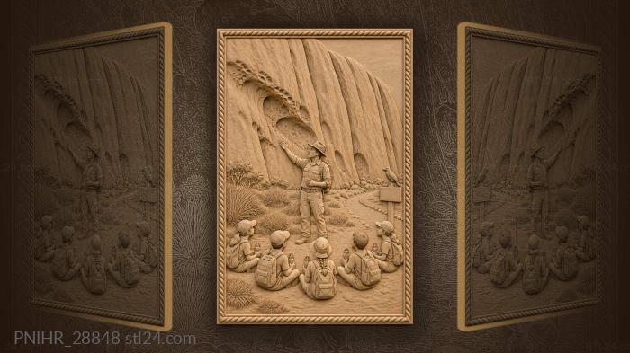 Guide leads a lesson under uluru 3d STL model