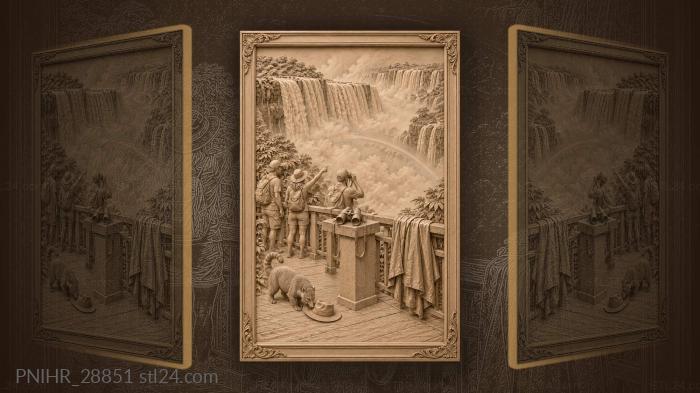 Iguazu falls coati hat rainbow mist 3d STL model
