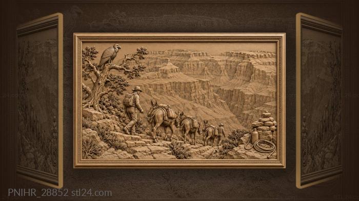 Caravan descends while condor guards trailhead 3d STL model