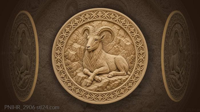 Mountain goat rest on rocks 3d STL model