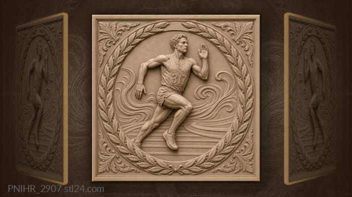 Dynamic runner with laurel wreath 3d STL model