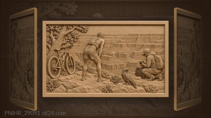 Grand canyon sunset with adventurers 3d STL model