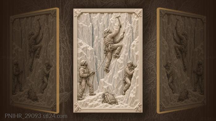 Ice climber conquering glacier wall 3d STL model