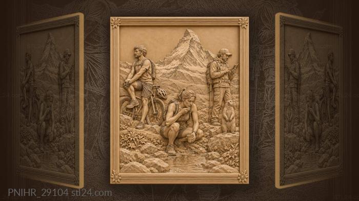 Matterhorn trail rest alpine scene 3d STL model